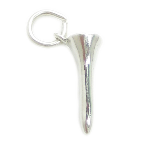 Golf Tee sterling silver charm .925 x 1 Golfing Golfer Tees charms