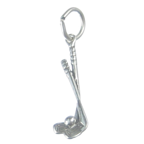 Golf Clubs with Ball sterling silver charm .925 x 1 Golfing Golfer Clubs