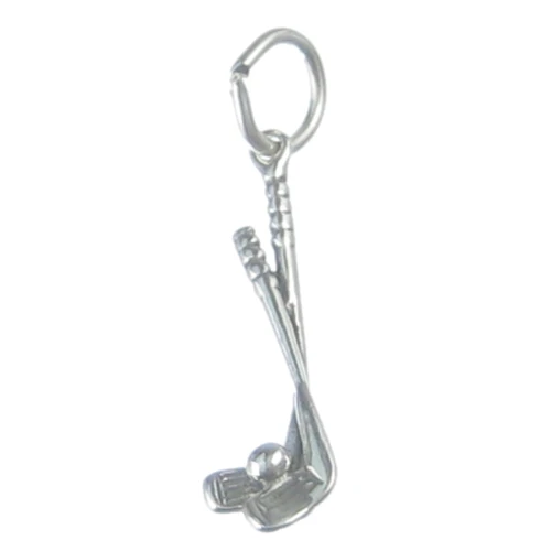 Golf Clubs with Ball sterling silver charm .925 Golfing Golfer Clubs