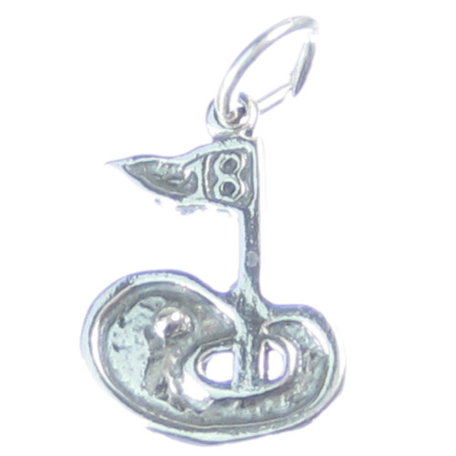 18th Hole Golf sterling silver charm .925 x 1 Golfing Golfer charms