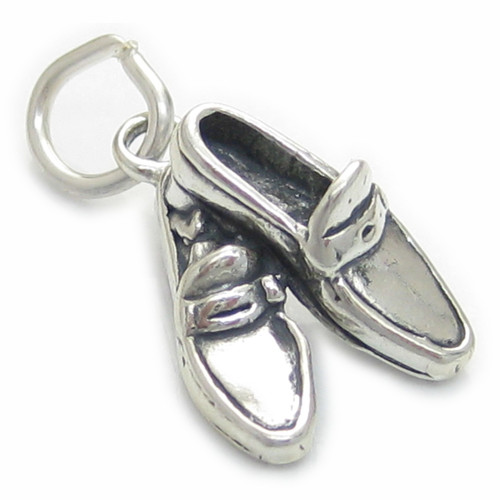 Loafers Shoes sterling silver charm .925 x 1 Shoe charms