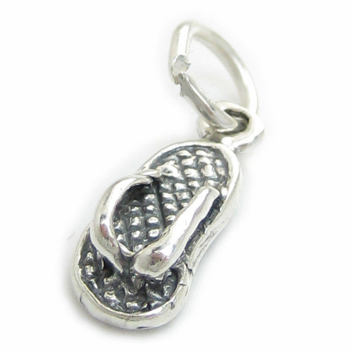 Flip Flop small sterling silver charm .925 x1 Sandal Shoe Footwear charms