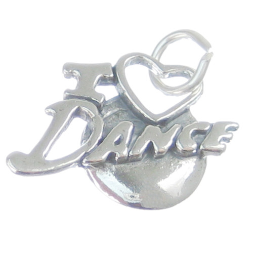 I Love Dance sterling silver charm .925 x 1 Dancing Dancer charms
