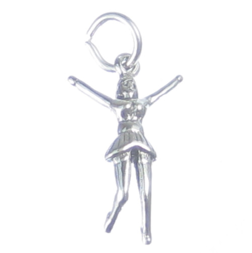 Cheerleader sterling silver charm .925 x 1 Cheerleaders Dancer charms