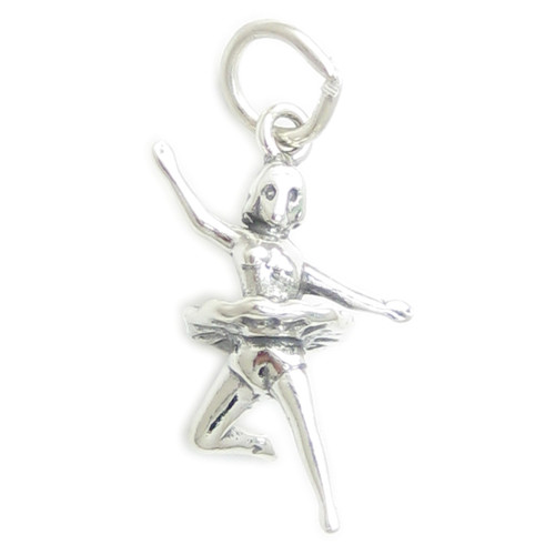Ballerina sterling silver charm .925 x 1 Ballerinas Ballet dancer charms