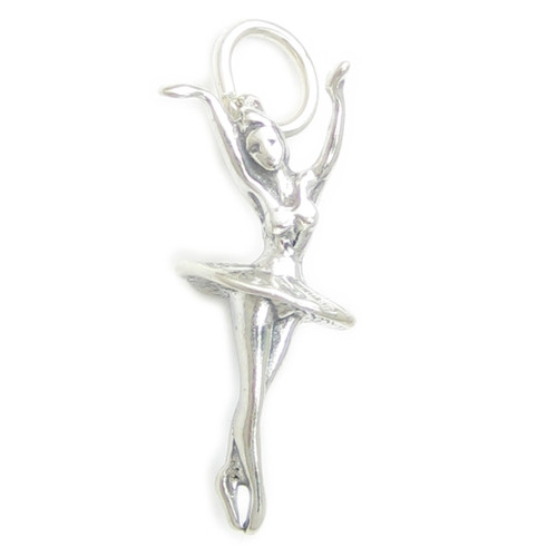 Ballerina sterling silver charm .925 x 1 Ballet Ballerinas dancer charms