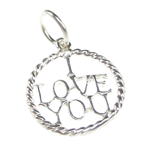 I Love You sterling silver charm .925 x 1 Loving pendants and charms