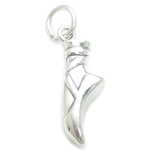 Ballerina Shoe and Foot sterling silver charm .925 x 1 Ballet Shoes charms