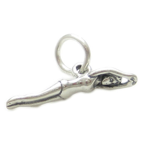 Female Swimmer sterling silver charm .925 Swimmers and Swimming charms