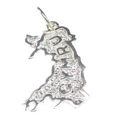 Cymru Wales sterling silver charm .925 Welsh Map charms