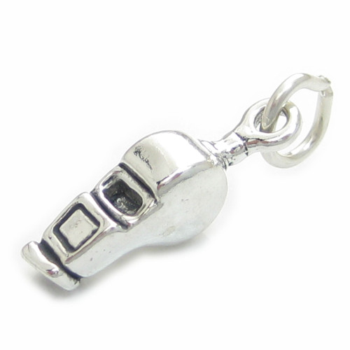 Referee whistle sterling silver charm .925 Ref Football Soccer charms