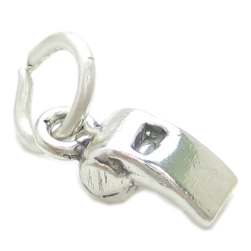 Tiny Referee whistle sterling silver charm .925 Football Soccer charms