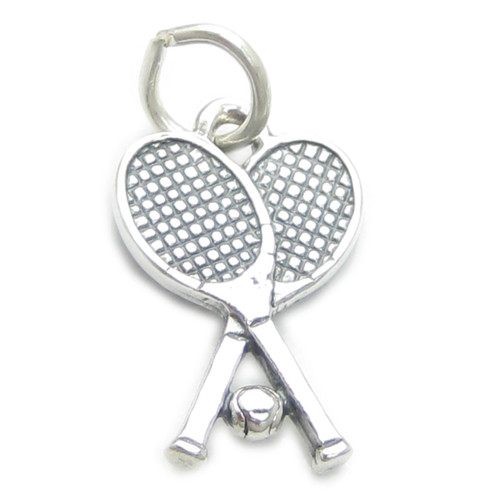 Tennis Rackets and ball sterling silver charm .925 x 1 Racquet charms