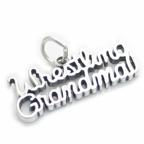 Wrestling Grandma sterling silver charm .925 x 1 Wrestler charms