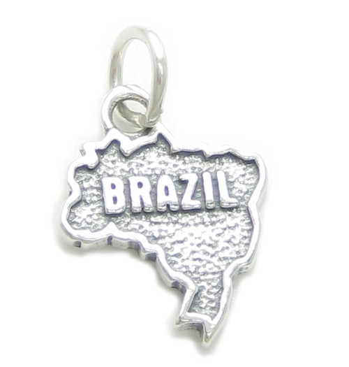 Brazil map sterling silver charm .925 Brazilian Country charms