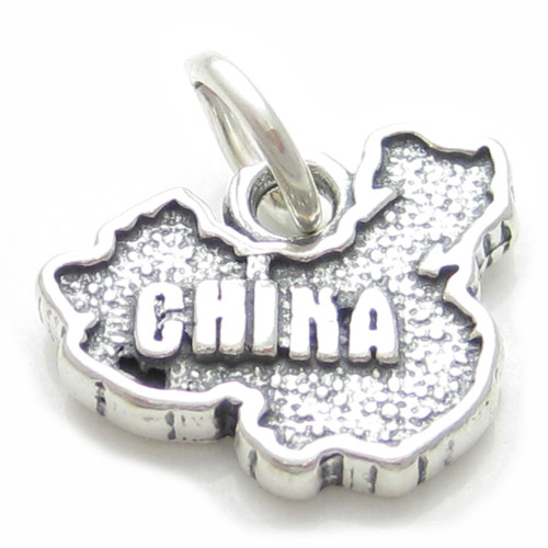 China map sterling silver charm .925 x 1 Country charms
