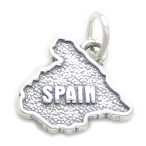 Spain map sterling silver charm .925 x 1 Spanish Country charms