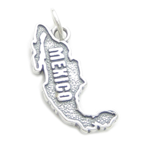 Mexico map sterling silver charm .925 x 1 Mexican Country charms