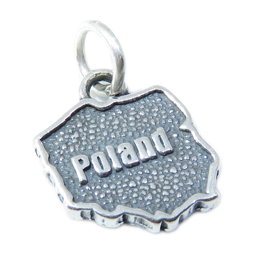 Poland map sterling silver charm .925 x 1 Polish Country charms