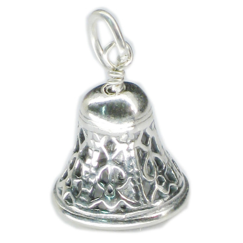 Bell sterling silver charm with moving clapper so tinkles .925 Bells