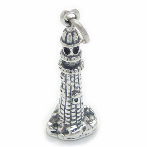 Lighthouse sterling silver charm .925 x 1 Light House Houses charms