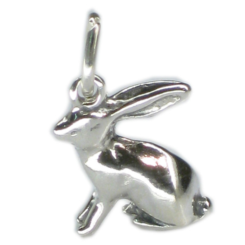 Hare sterling silver charm ITS NOT A RABBIT .925 Rabbits and Hares