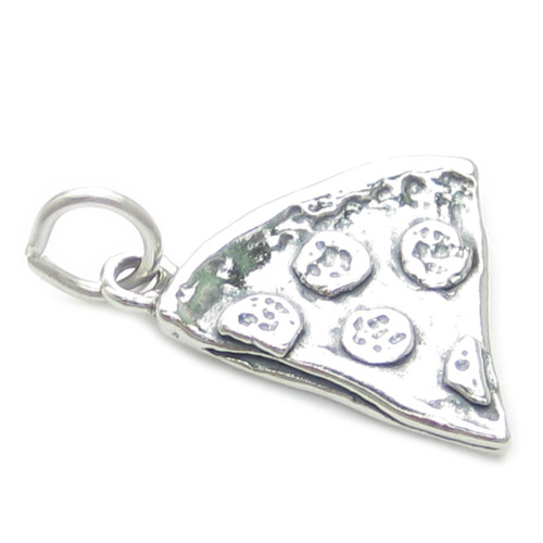 Pizza Slice sterling silver charm .925 x 1 Pizzas Piza Pisa charms