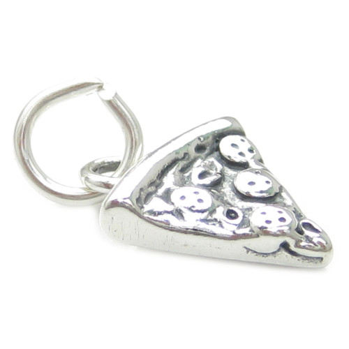 Pizza Slice small sterling silver charm .925 x 1 Pizzas Piza Pisa charms