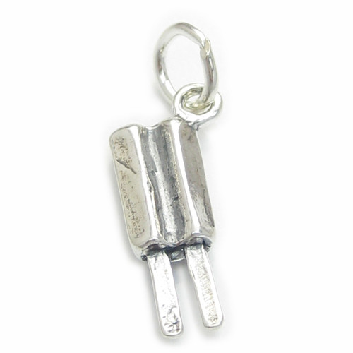 Ice Lolly Popsicle sterling silver charm .925 x 1 Double Lolly charms