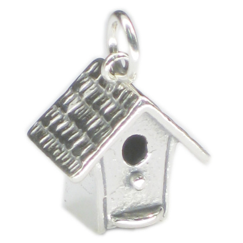 Bird Box sterling silver charm .925 Birds Birdhouse Birdbox charms