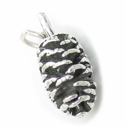 Pine Cone sterling silver charm .925 Pines Cones charms A1