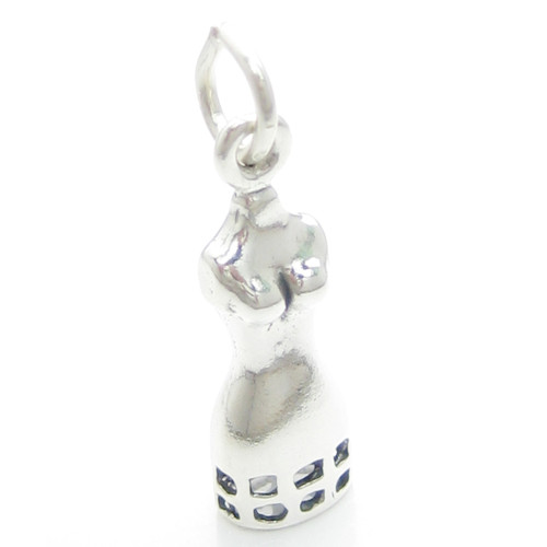 Dressmakers Dress Form sterling silver charm .925 x 1 Seamstress charms