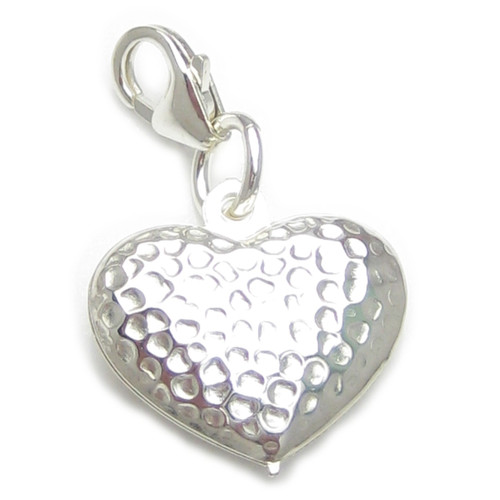 Heart sterling silver charm .925 x 1 Loving Love Hearts charms