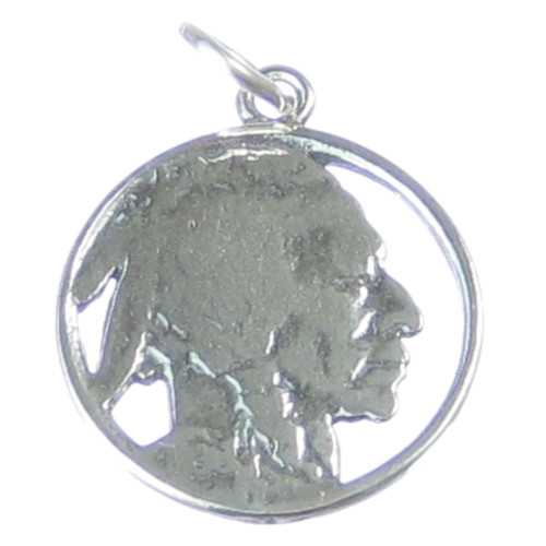 Indian Head Nickel sterling silver charm .925 x 1 Nickels Coins charms