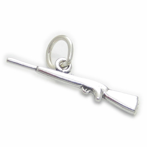Rifle Gun sterling silver charm .925 x 1 Rifles Rifel Guns charms