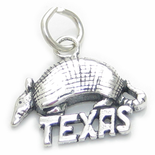 Armadillo Texas sterling silver charm .925 x 1 Texan Armadillos charms