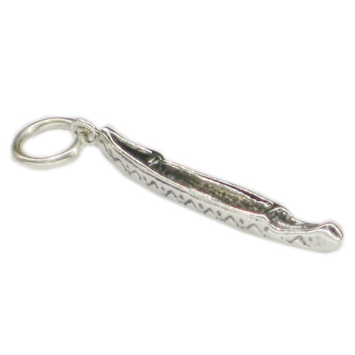 Canoe sterling silver charm .925 x 1 Kayak Boat Canoes charms