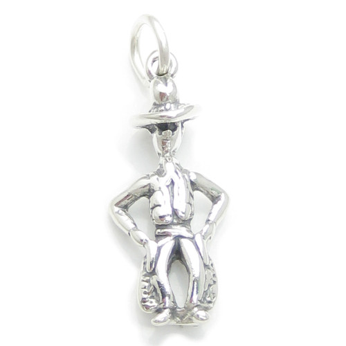 Cowboy Sheriff sterling silver charm .925 x 1 Toy doll Story style charms