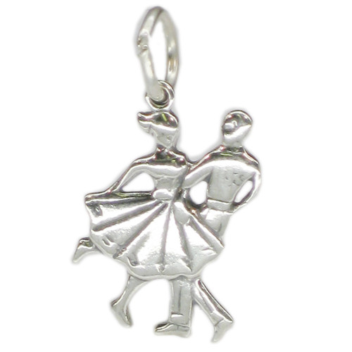 Square Dancers sterling silver charm .925 x 1 Dancing charms