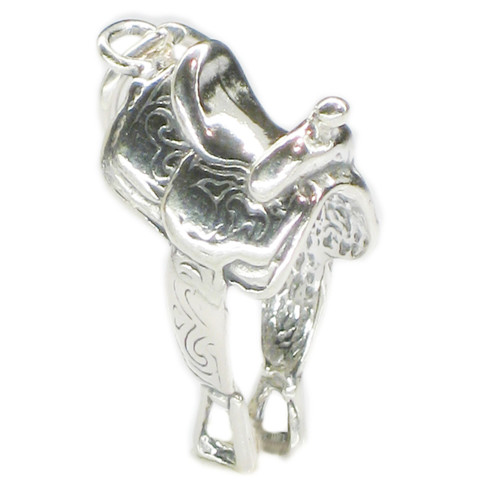 Saddle sterling silver charm .925 Horse Saddles charms A1