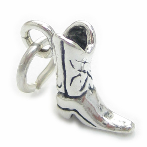 Cowboy Boot TINY sterling silver charm .925 x 1 Cowboys Boots charms A1