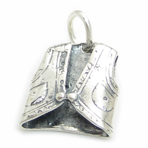 Cowboy or Cowgirl waistcoat sterling silver charm .925 x 1 Line Dancing