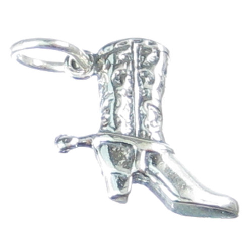 Cowboy Boot sterling silver charm .925 x 1 Cowboys Boots charms