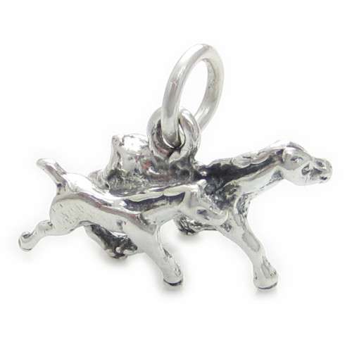 Horse with Foal sterling silver charm .925 Horses charms