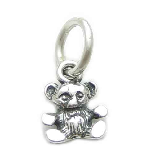 Teddy Bear TINY sterling silver charm .925 x 1 Ted Teddies Bears charms