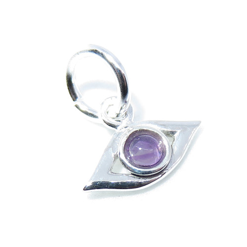 Evil Eye TINY sterling silver charm .925 Talisman Protection charms A1