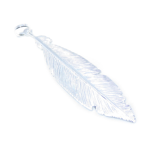 Feather 3d sterling silver charm pendant .925 x 1 Feathers Charms