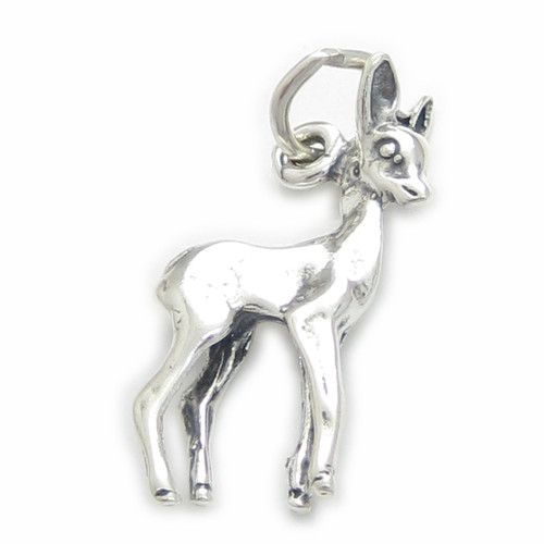 Deer sterling silver charm .925 Deers Fawn Doe charms