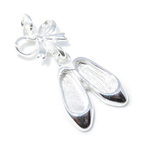 Ballet Slippers sterling silver charm .925 x 1 Ballerinas Shoes charms