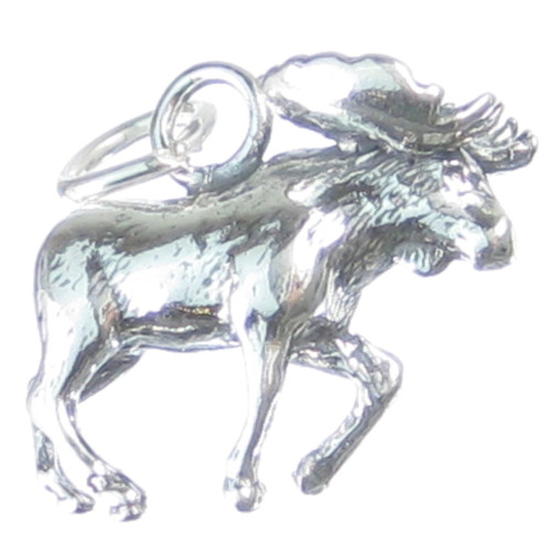 Moose sterling silver charm .925 x 1 Mooses Animal charms A1
